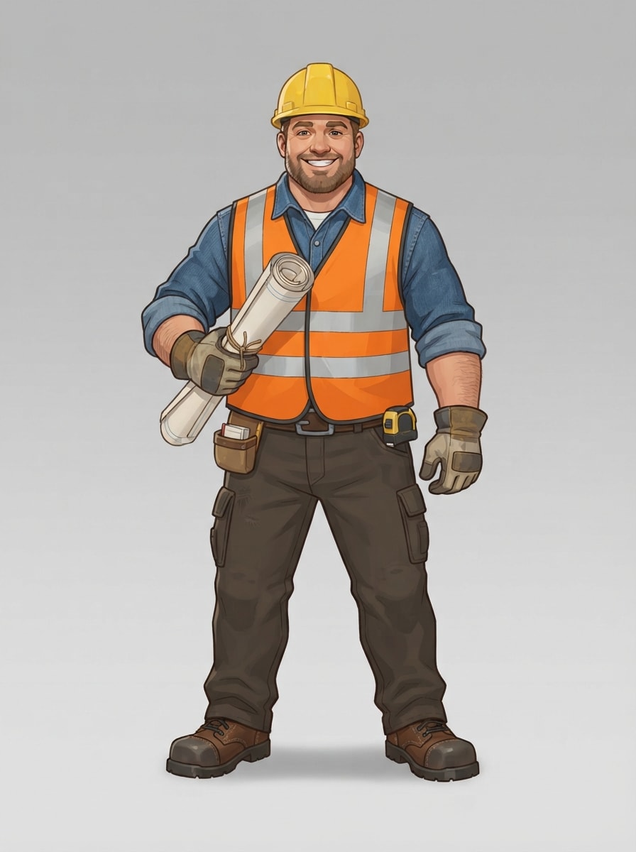 A hard-hat crane operator
