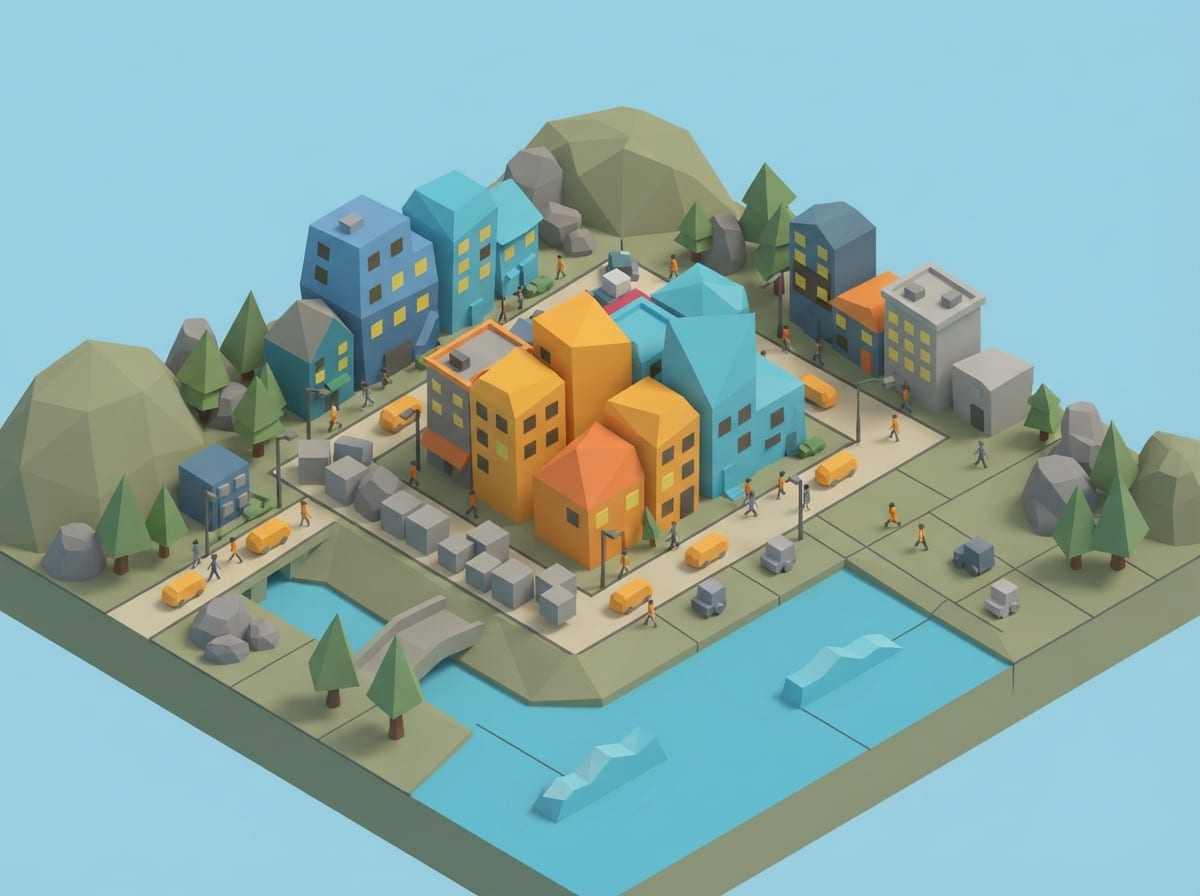 Chunky low-poly shading