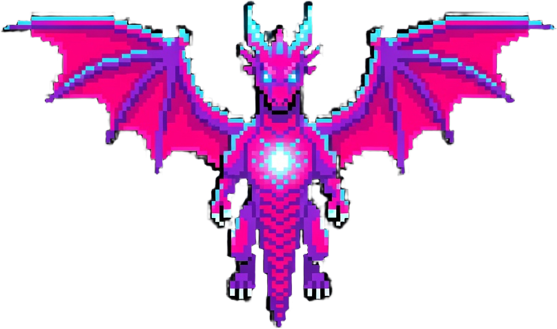 Zilvar Neon Demonic Dragon Sprite