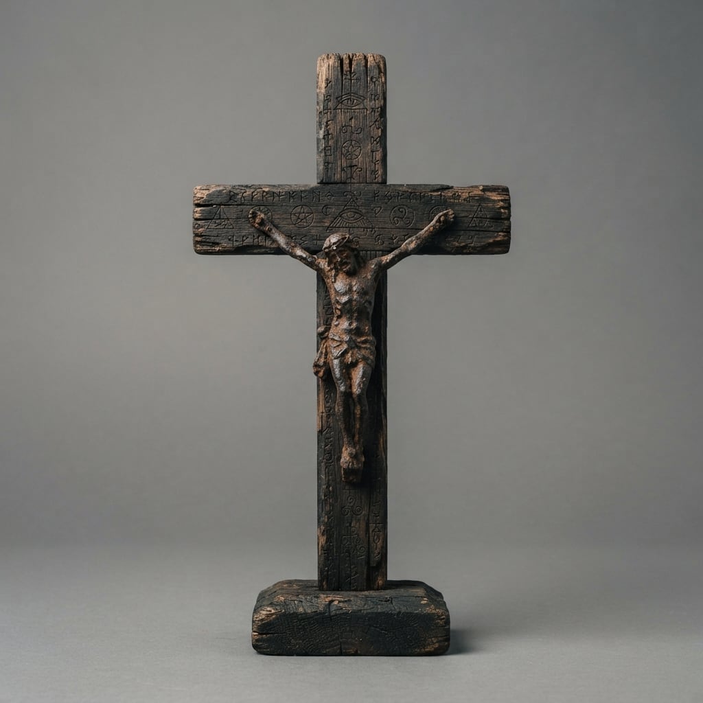 Dark Wooden Crucifix Reference