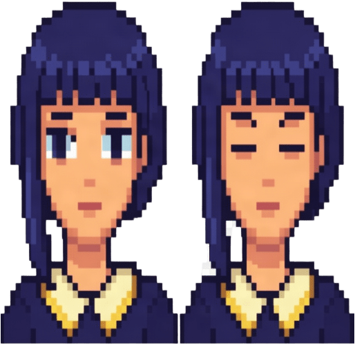 Pixel Art Blinking Portrait