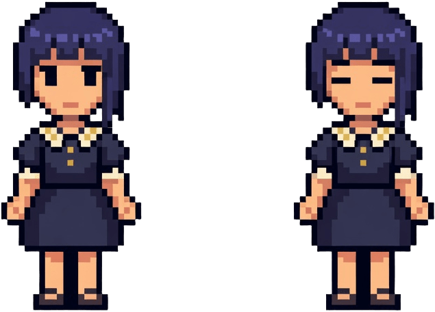 Mira Full-Body Pixel Sprite Sheet
