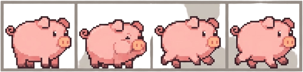 Image: Pixel art sprite sheet for a 2D platformer game ch