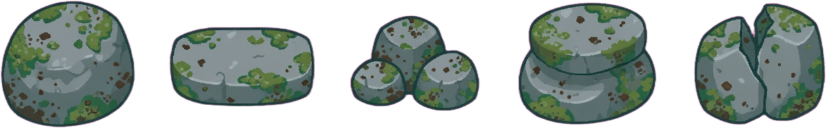 Rocks prop strip 48x48 (5 cells, source)