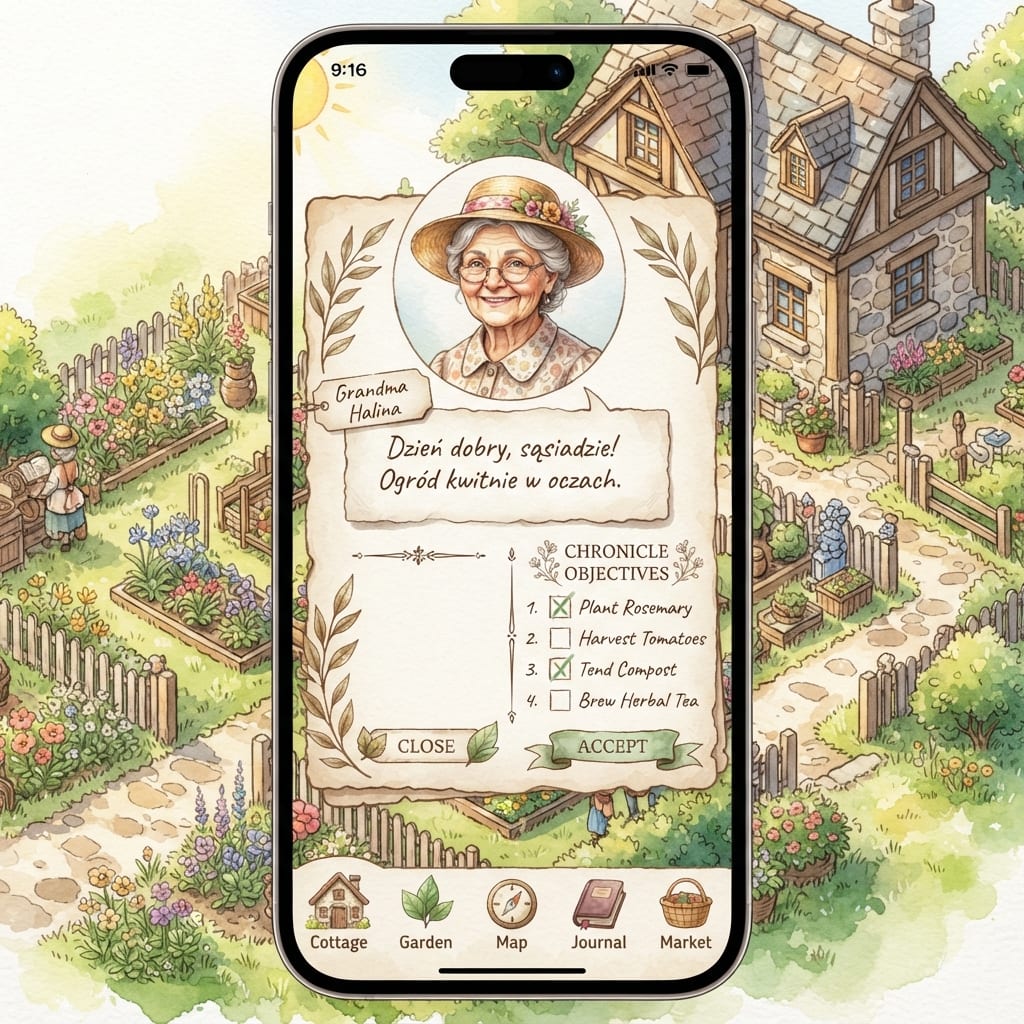 Image: Mobile game UI redesign mockup, 9:16 vertical smar