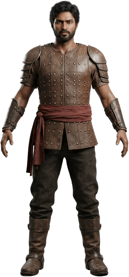 Image: Full-body character reference of an adult Indian r