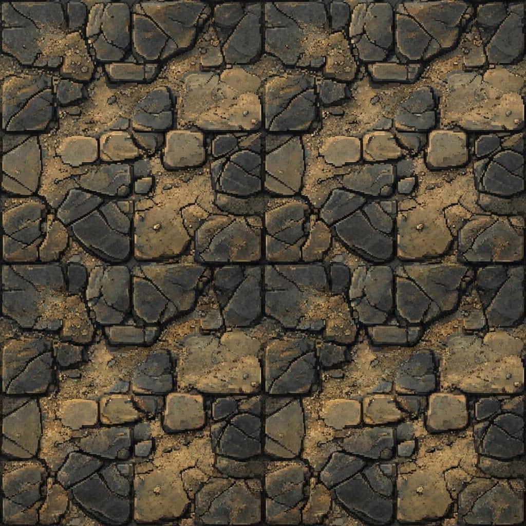 Image: 2d top-down seamless tile of ancient greek stone f