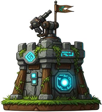 Cyan Fantasy Sentry Post