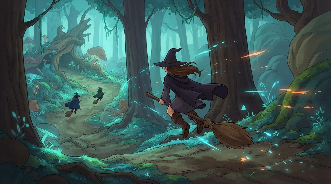 Race through glowing trees