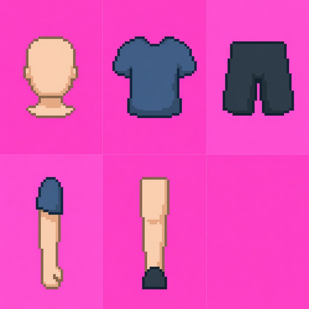 Trainer Avatar Body Parts Sheet