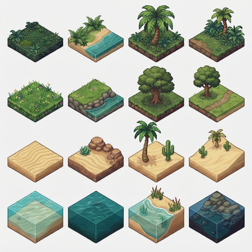 Isometric Tropical Terrain Tileset
