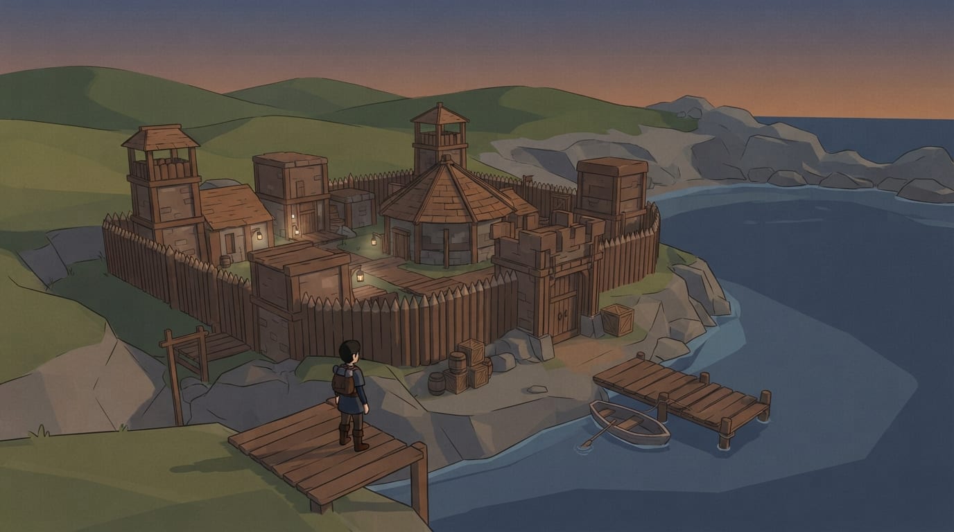 A crystal quarry at dusk
