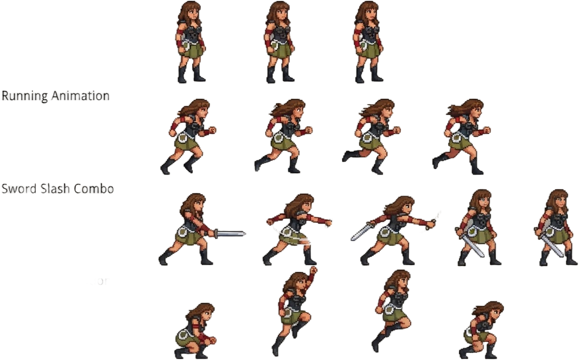 Xena sprite sheet