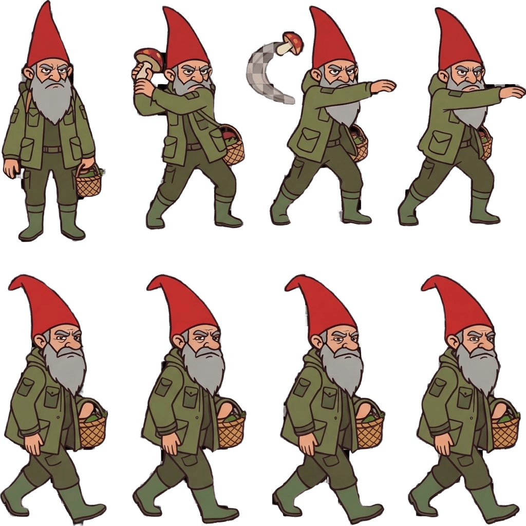 Image: Redraw this character as a simple flat cartoon gam