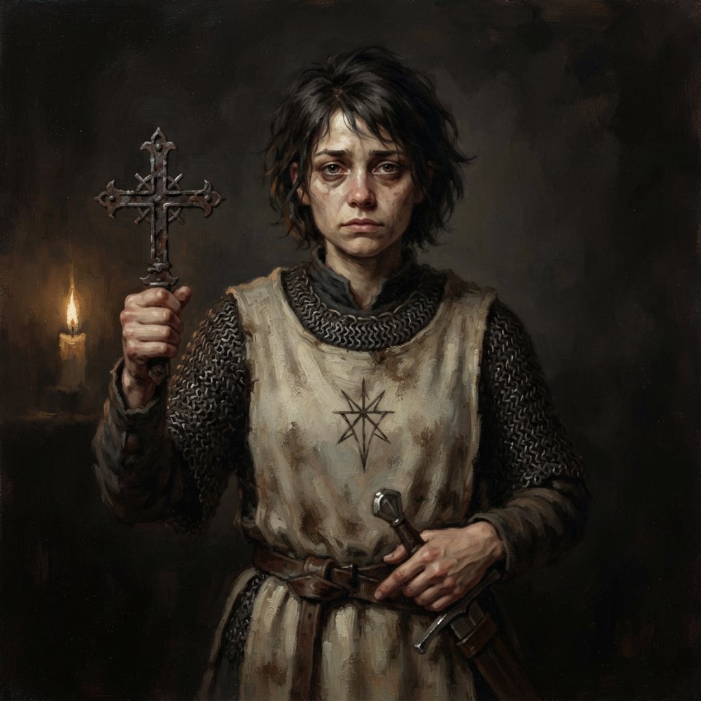 Image: Hand-painted dark fantasy RPG character portrait,