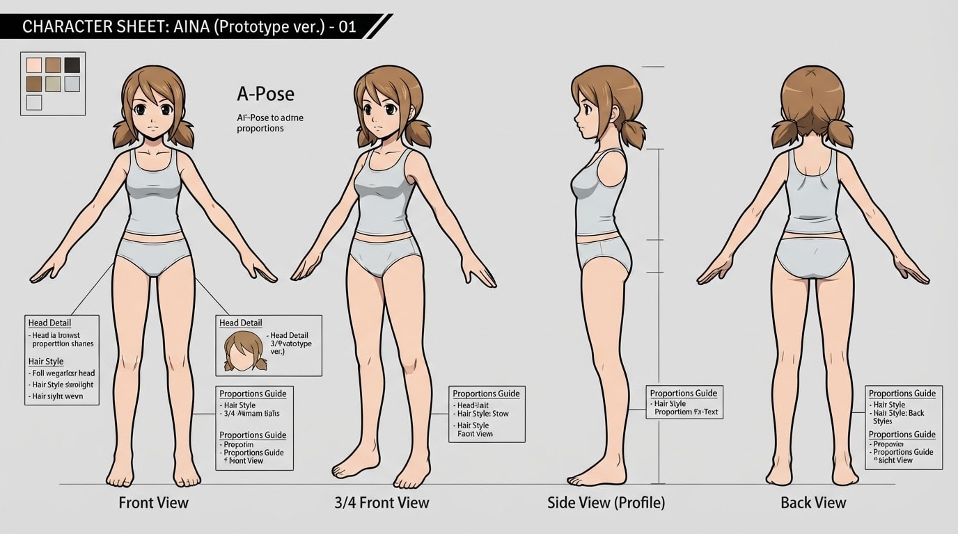 Female Character Turnaround