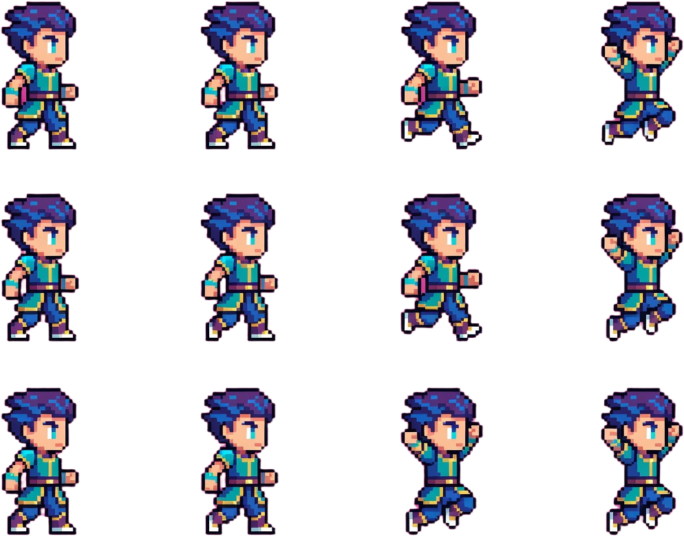 Pixel Hero Sprite Sheet