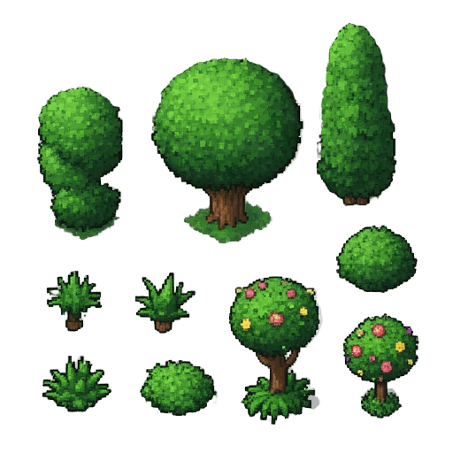 Isometric Bush Sprite Set