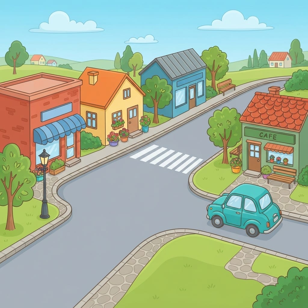 Image: Children's book illustration of a small friendly c