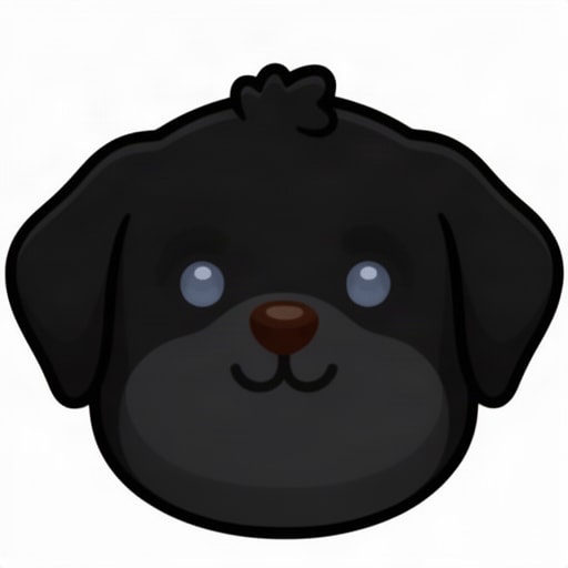 Cartoon Black Labrador Puppy