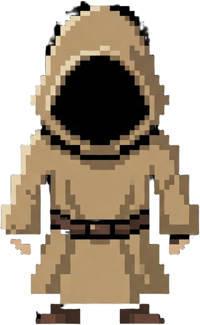 Image: Pixel art game sprite of a single character, seen