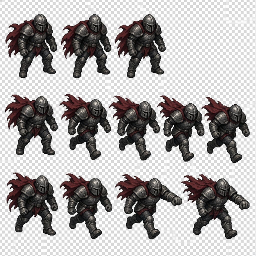 Generate a 2D pixel-art sprite sheet