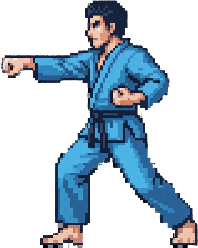 Image: Keep this exact same pixel art karate fighter char