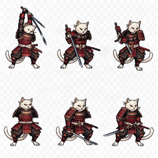 Pixel Samurai Cat Slash