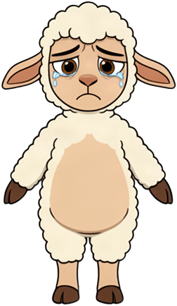 Sad Cartoon Sheep