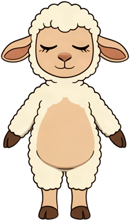 Closed Eye Cartoon Sheep