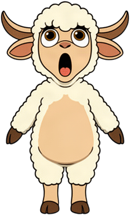 Surprised Cartoon Sheep