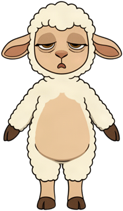 Sleepy Cartoon Sheep