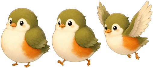 Cartoon Bird Trio