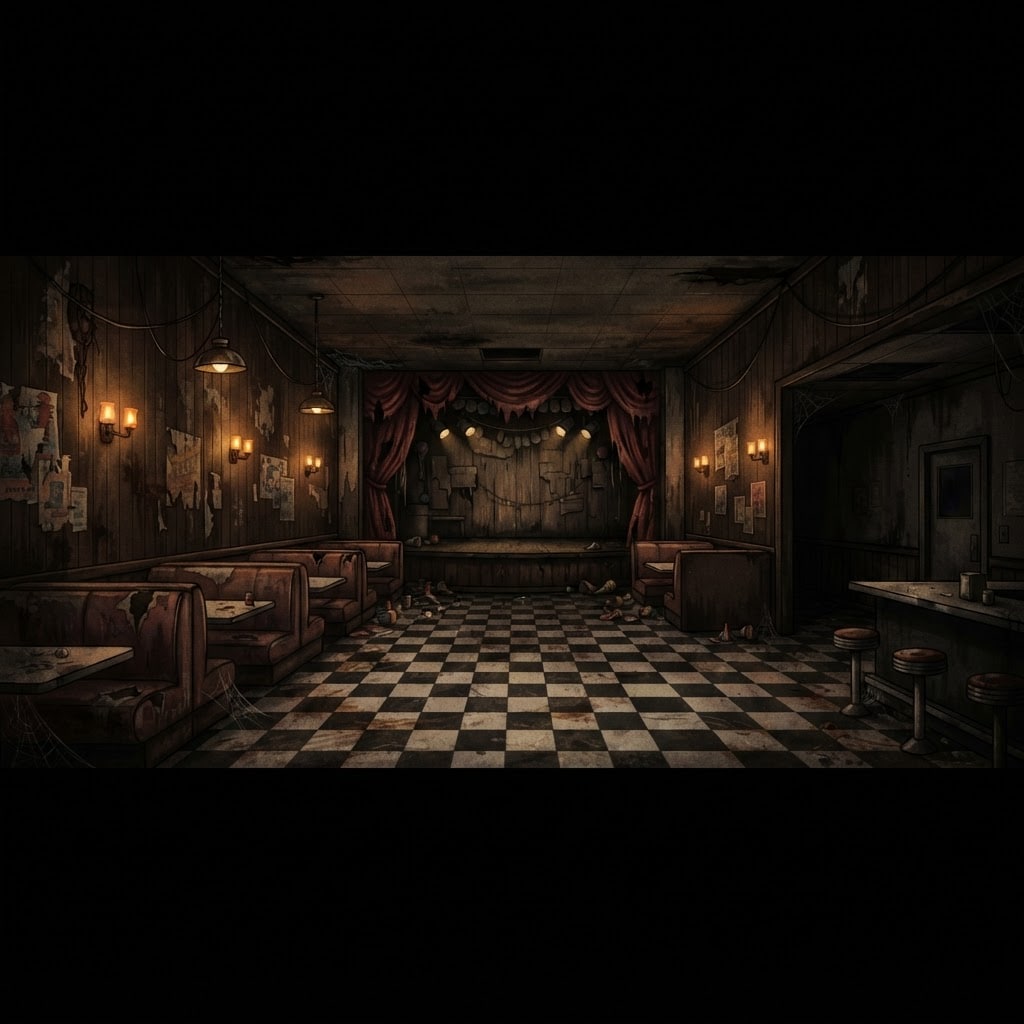 Image: Stylized 2D painted video game background art: the