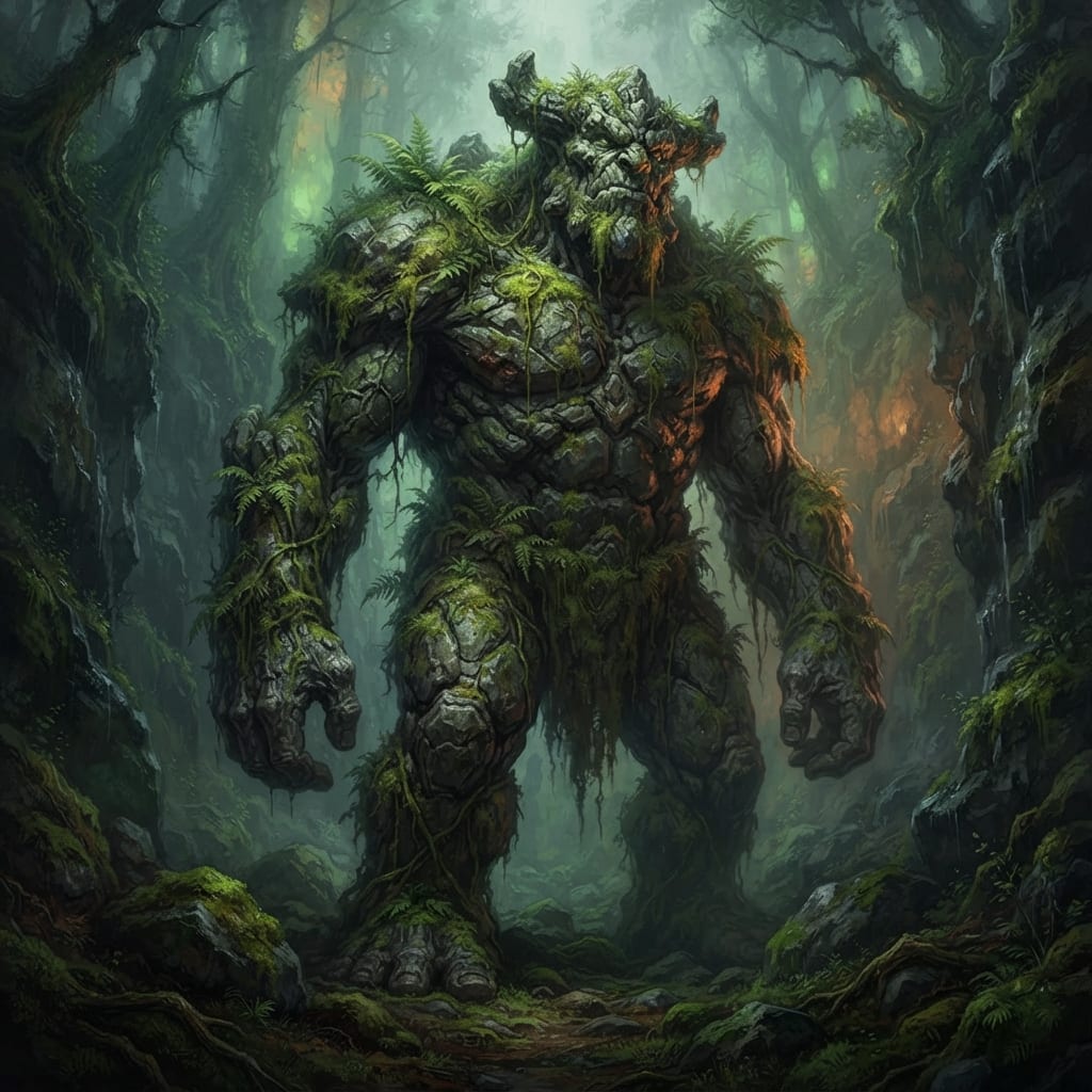 Image: Fantasy trading card monster artwork, portrait-rea