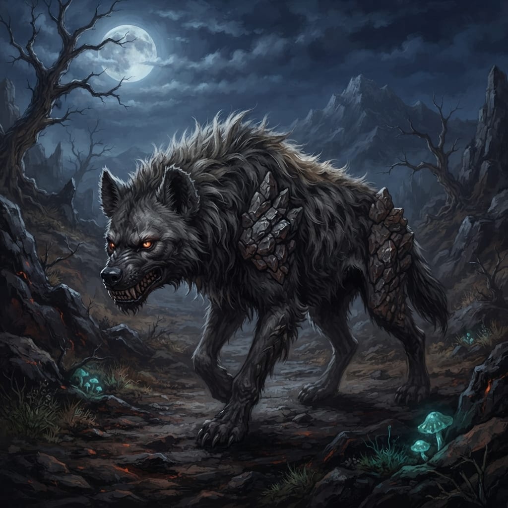 Image: Fantasy trading card monster artwork, portrait-rea