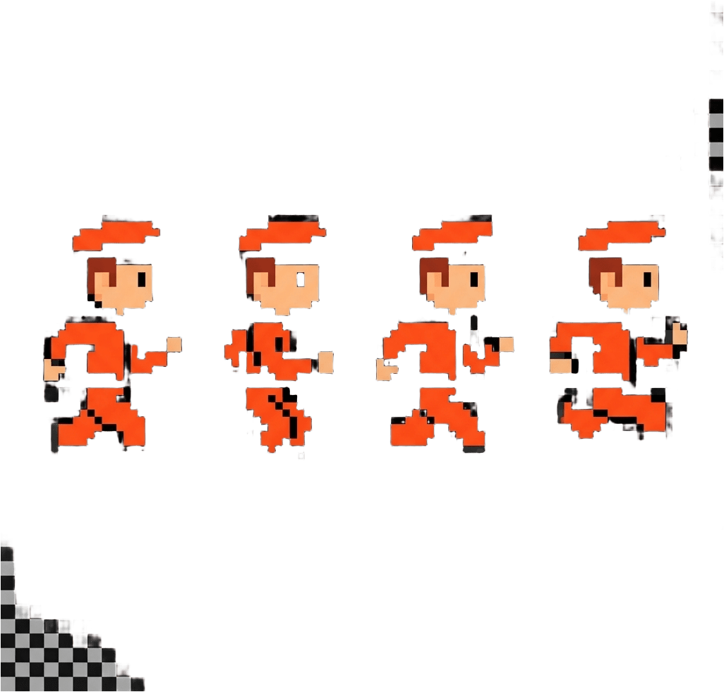 Image: Using the attached pixel-art character sheet as th