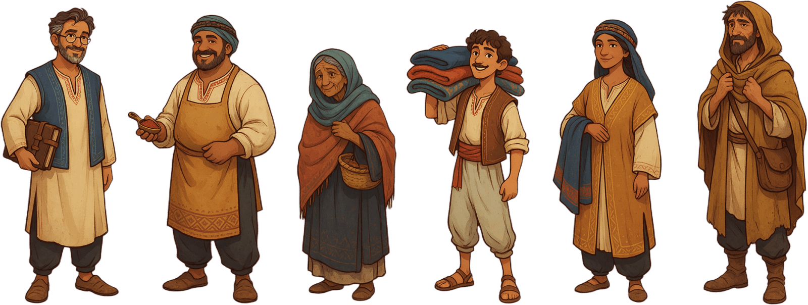 Rahhal Souq NPCs — 6 Character Sheet