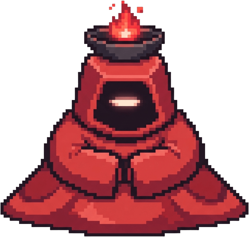 Image: Chunky 16-bit pixel art game sprite of a single ch