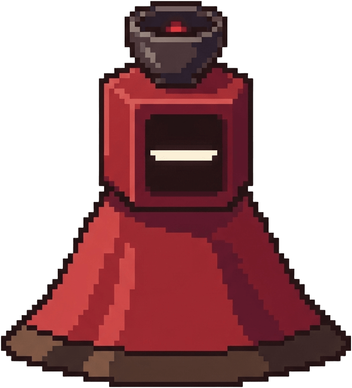 Image: Chunky 16-bit pixel art game sprite of a single ch