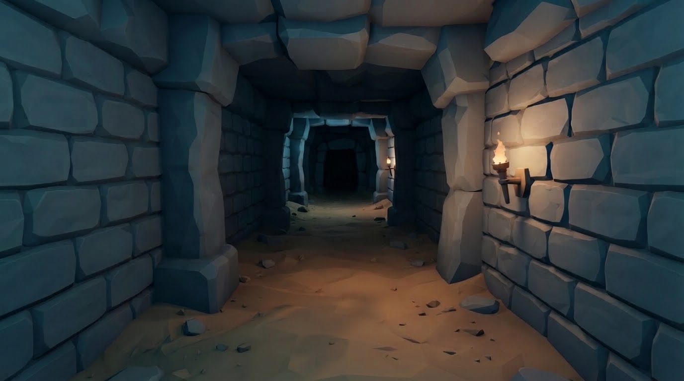 Cueva recta en primera persona