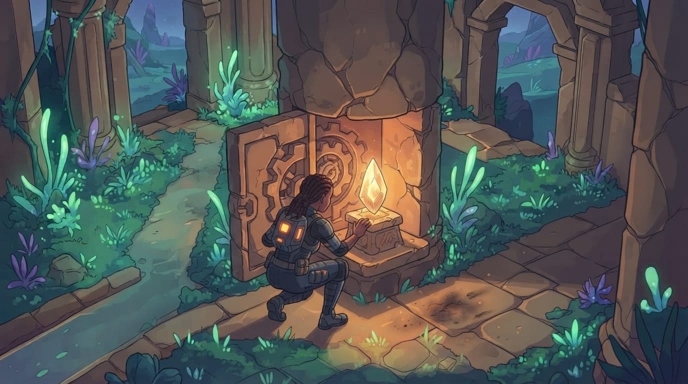 Explore and find secrets — a hidden alcove opens