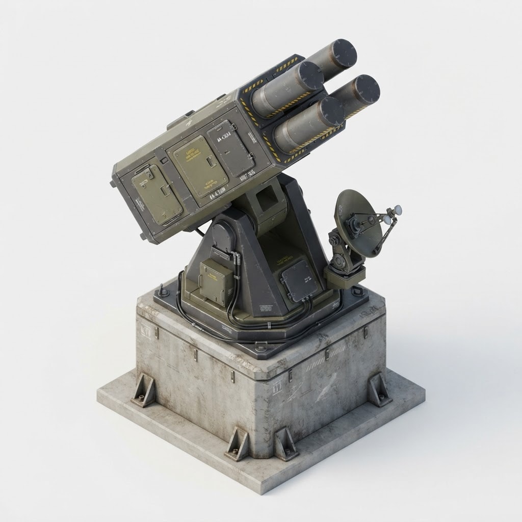 Image: Fixed anti-air missile emplacement: square concret