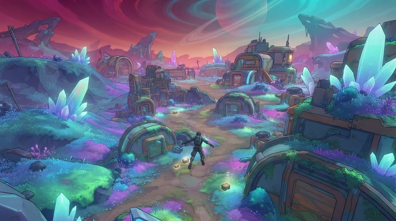 Drop into the ringed sky