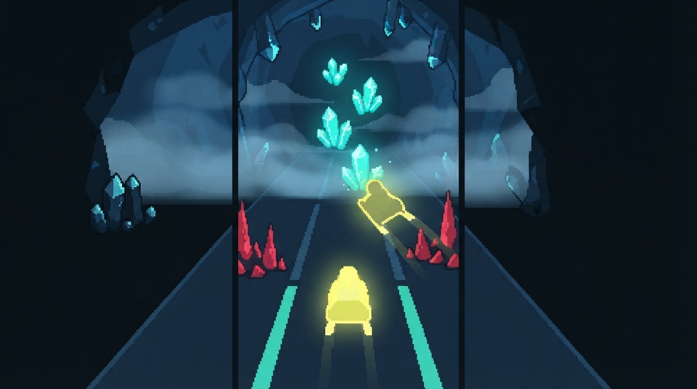 Collect the glowing crystals