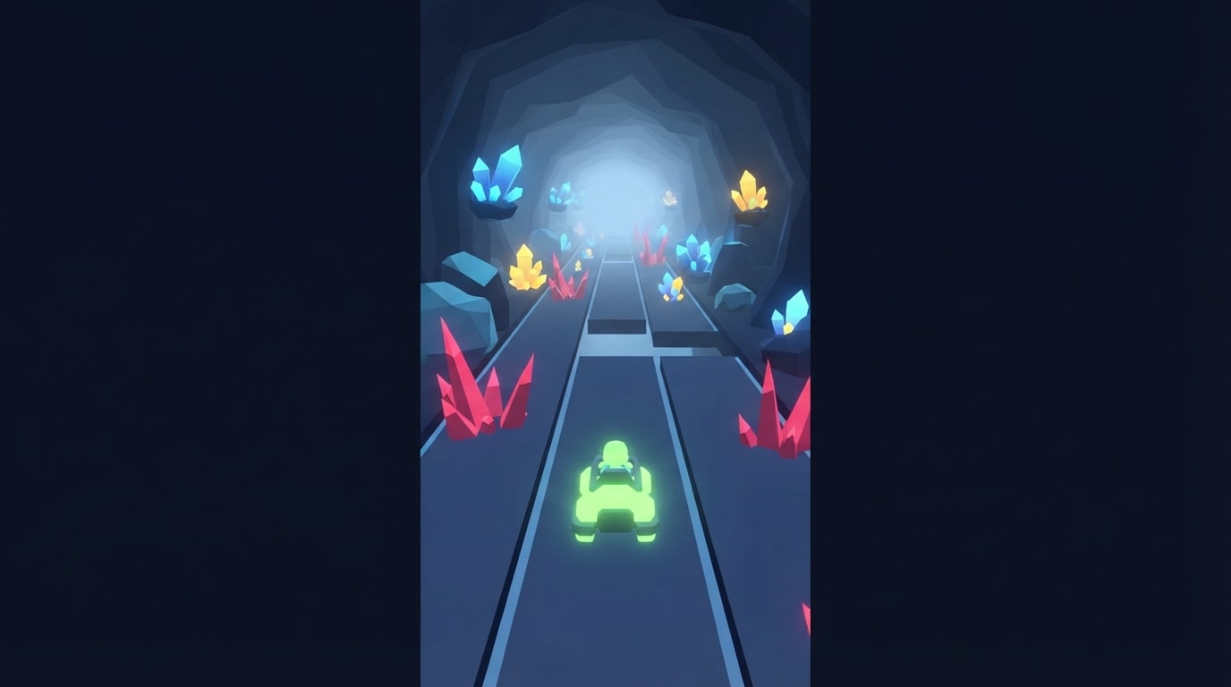A blue crystal tunnel