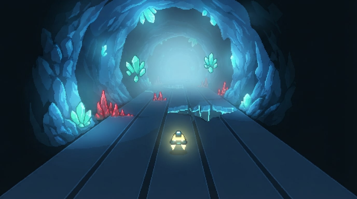 A blue crystal tunnel