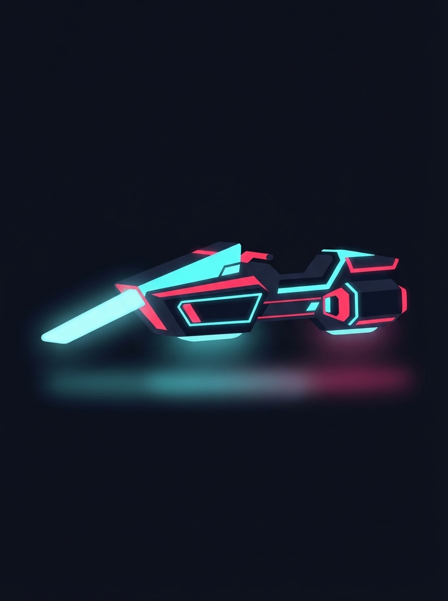 A neon hover-sled