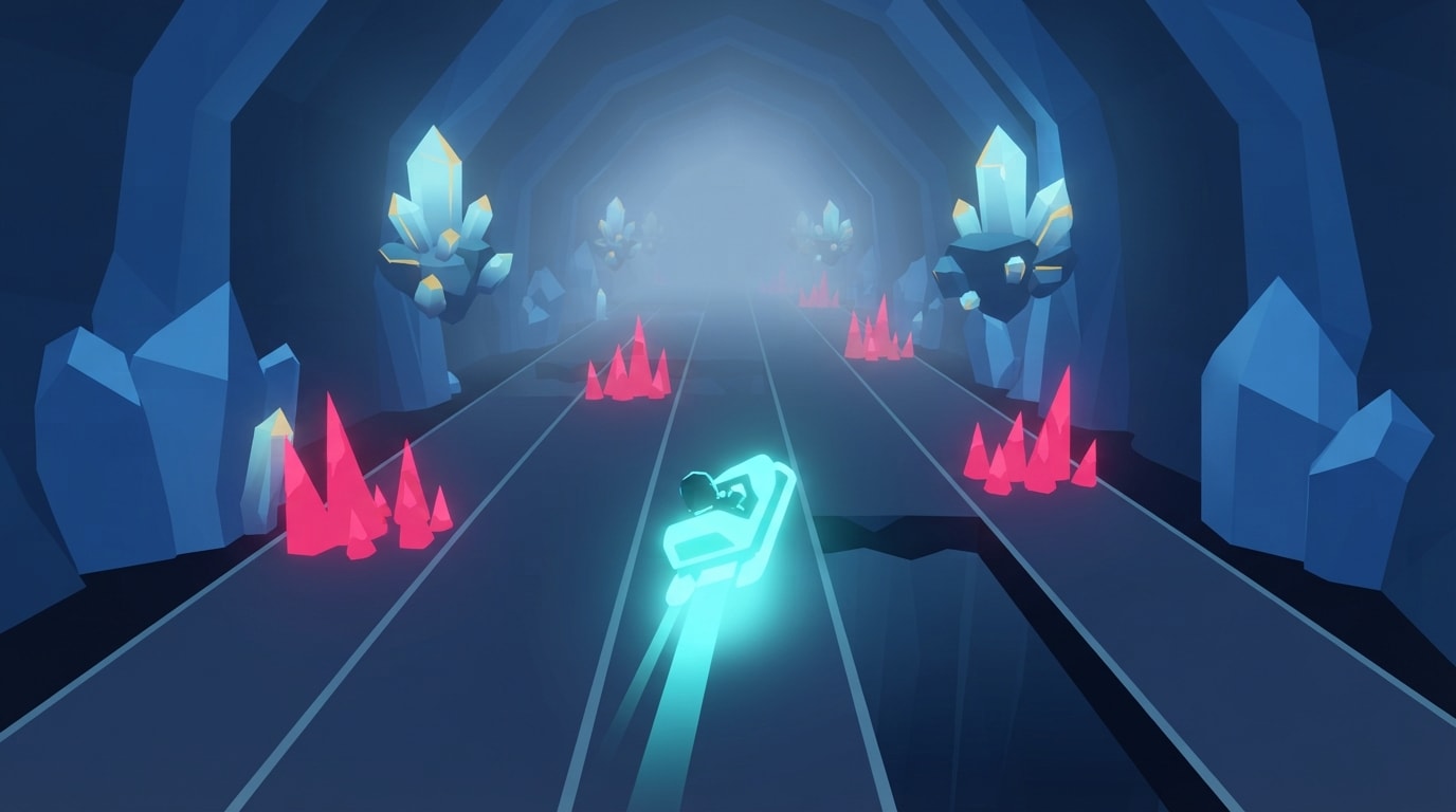 A blue crystal tunnel
