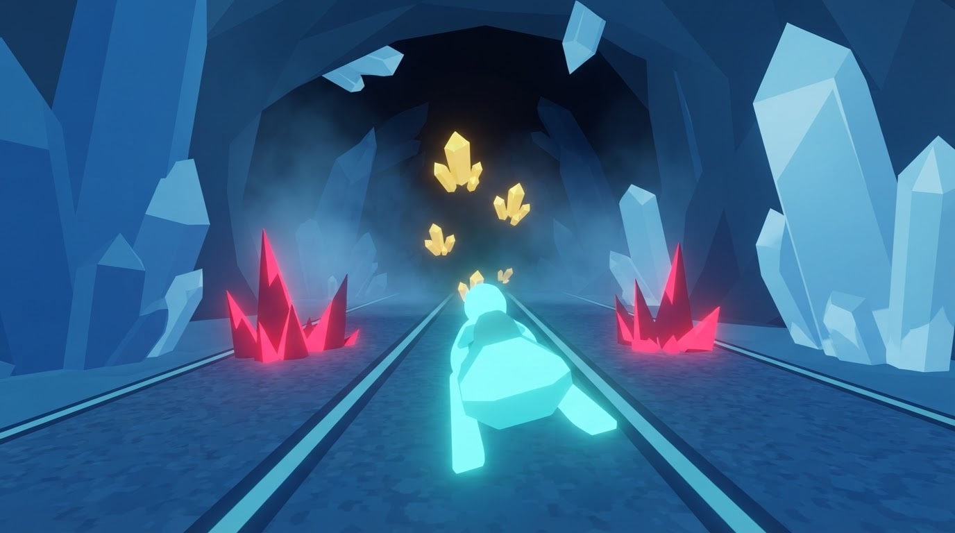 Collect the glowing crystals